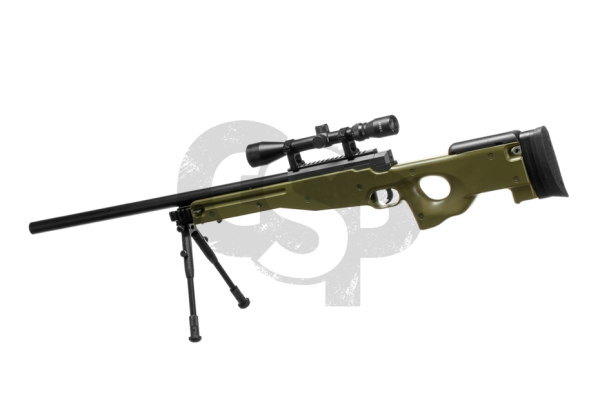 Well L96 sniper rifle Set upgraded OD green Federdruck - 6mm BB - ab 18