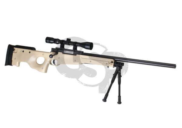 Well L96 sniper rifle Set upgraded tan Federdruck - 6mm BB - ab 18